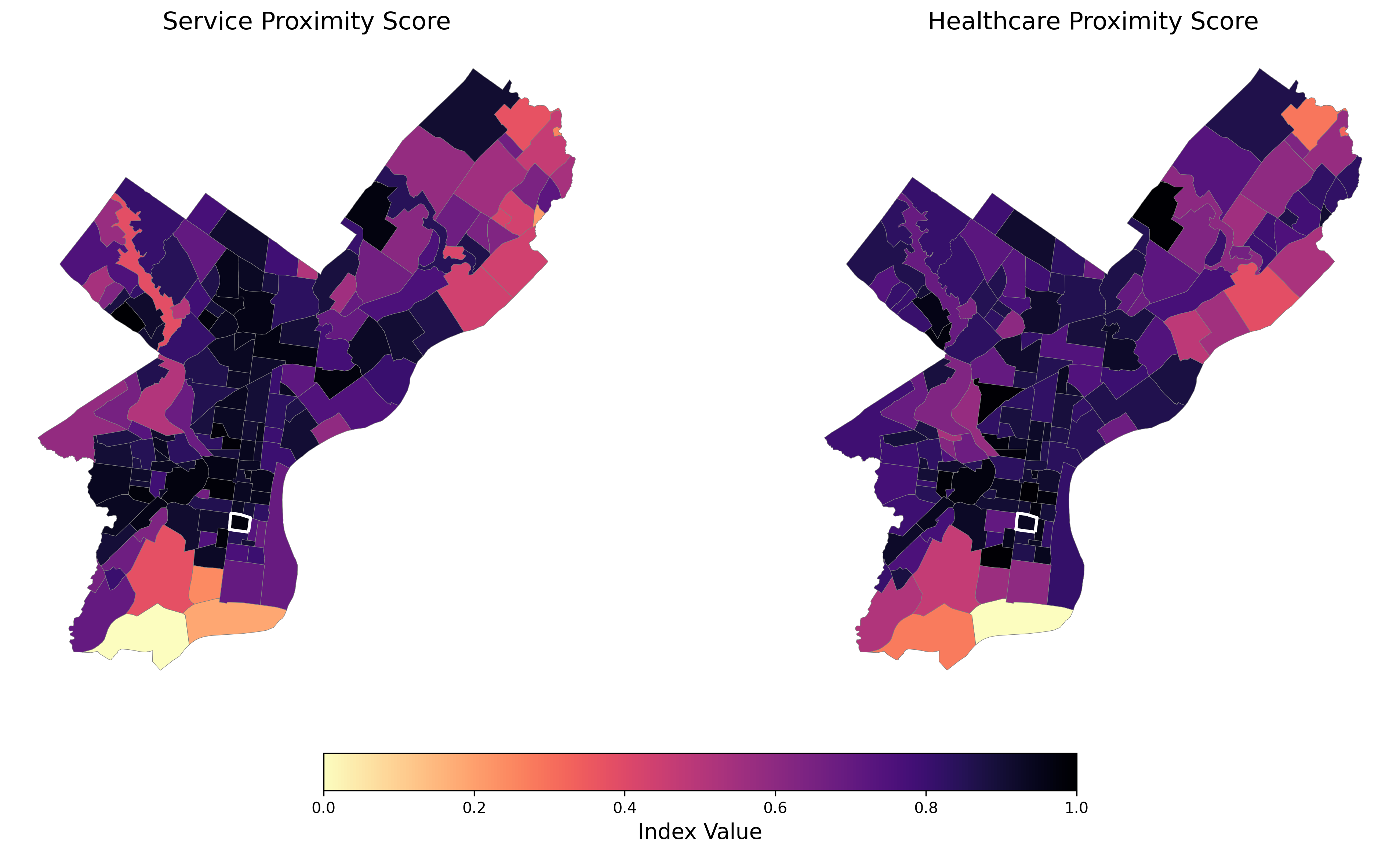 Health Proximity Score Map